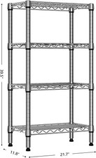4 Shelf Wire Shelving Unit