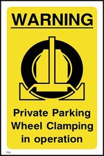 Warning Private parking wheel