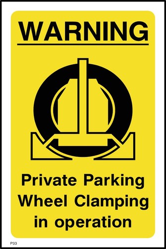 Warning private parking wheel - warning,