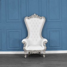 Throne Chair In Silver Frame