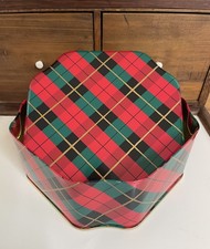 Vtg 90s M&S Scotish Shortbread Storage Sewing Tin – Tartan - Christmas Plaid