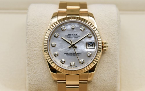 Rolex datejust 18k gold - rolex,