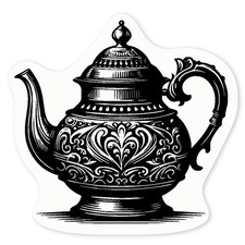 'Fancy Teapot' Clear Sticker