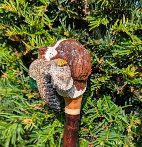 Carved walking stick dog - walking,