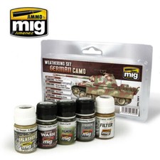 Ammo GERMAN CAMOUFLAGE WEATHERING SET Paint Modelling By Mig Jimenez MIG7443