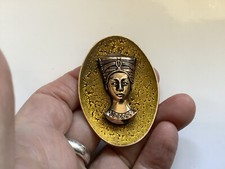 Art Deco Style Egyptian Revival Nefertiti Head Brooch Pin Jewellery