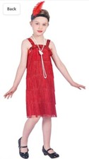 Girls Flapper 1920s Charleston Chicago Gatsby Fringe Kids Fancy Dress Up Costume