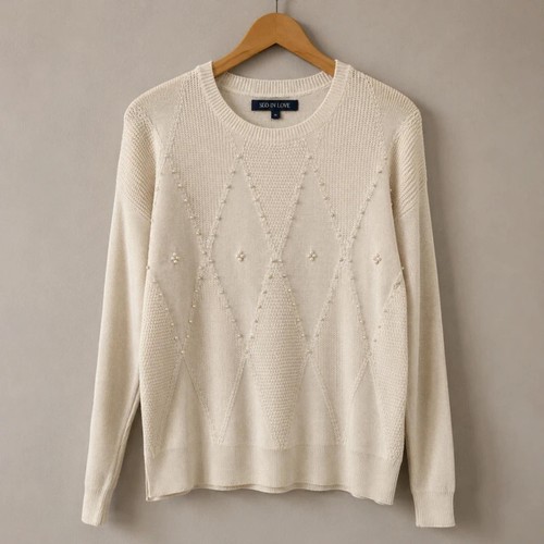 Sew love cream pearl detail - in,