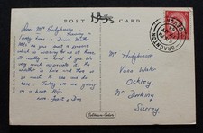 Braunton, Devon 1964 postmark (thin arcs) on a Devon postcard