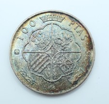 Spain 100 peseta silver coin