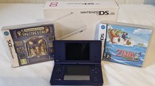Nintendo DSi Metallic Blue Handheld System with 'x3 games'