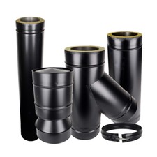 Twin wall flue pipe - wall, insulated