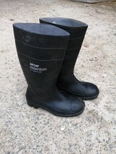 Black Arco Essentials Wellington Boots Steel Toe Cap Wellies Farming UK 7