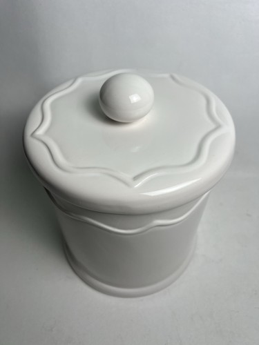 Ceramic biscuit barrel - ceramic, cream