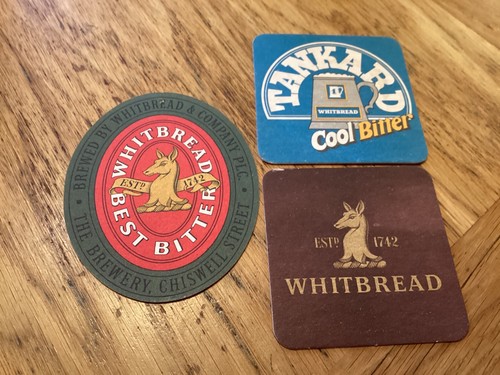 Whitbread beer mats coaster - whitbread, x