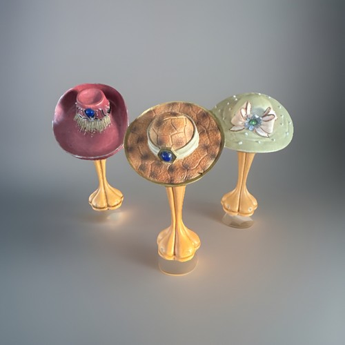 Lot vintage hats on - of,