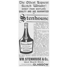 STENHOUSE & CO Scotch Whisky Victorian Advertisement 1894