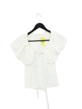 Anne Fontaine Women's Top UK 8 White 100% Cotton Sleeveless Round Neck Basic