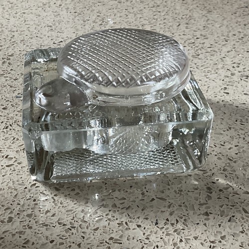 Pressed glass inkwell 1930 - pressed,