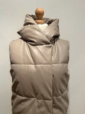 Women's Taupe Faux Leather/ Pleather Gilet Size XS fits size 8 - 12  Primark