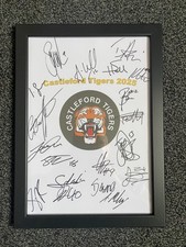 Castleford Tigers 2025 Rugby League Hand Signed Framed A4 Autograph Sheet,Senior