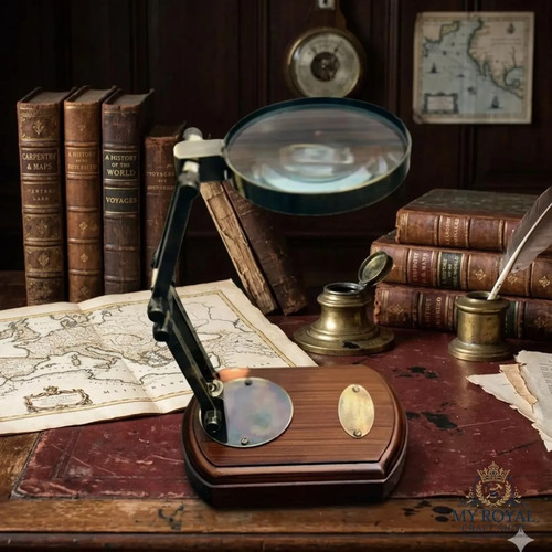 Antique style brass magnifying - antique,
