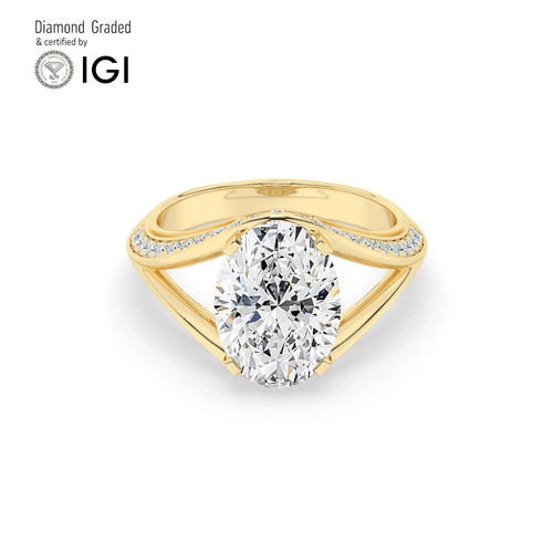 Oval diamond engagement ring - oval,