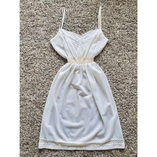 Vintage 80s white lace long - 80s,