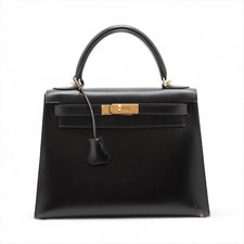 Hermès Kelly 28 Serie Box calf Black Gold Metal Fittings □G:2003