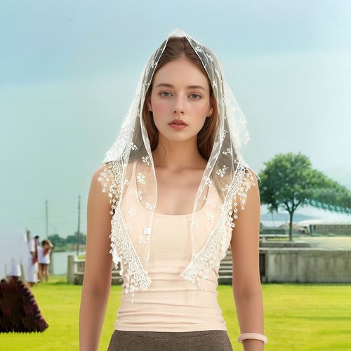 Polyester triangle scarf lace - polyester,