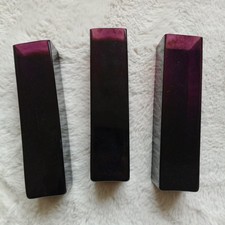 3 Dunelm Tall Modern Square Purple Plum Glass Narrow Tank Vase Ornament 20 cm