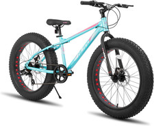 Hiland 24 26 Inch Fat Tire Mountain Bike, 7 Speed Mountain Bike for Boys and Gir