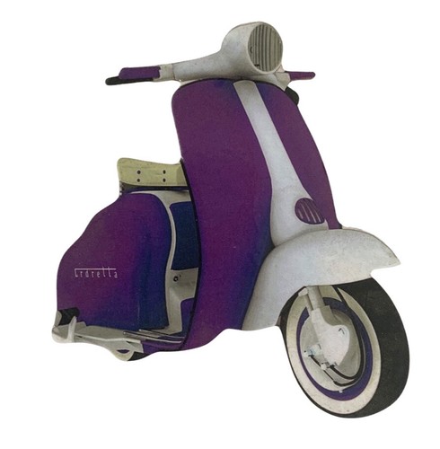 Purple scooter plaque - scooter,
