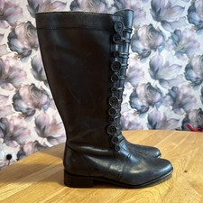 Women’s Black Leather Wide