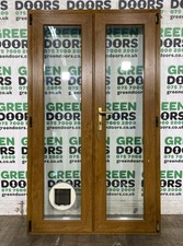 Golden oak brown french doors - oak,