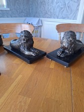 vintage bronze bombay lions
