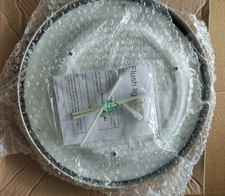 B&Q Portal Flush Brushed Chrome Frosted Bathroom Ceiling Light 60W ~32cm Dia