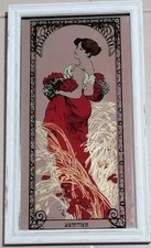 1 Stained framed glass mirror