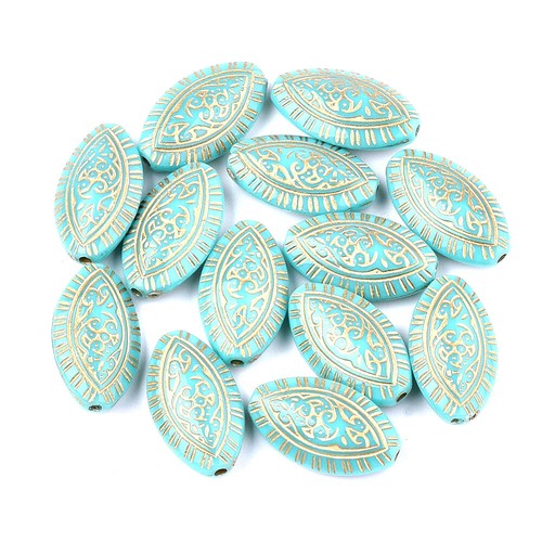 Large flat oval turquoise - large,