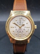ARSA Swiss Mens BRAILLE DIAL 34mm Gold Plated Quartz Watch For SPARES/REPAIRS