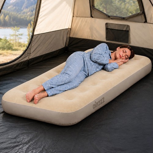 Airzzz flocked air bed beige - airzzz,