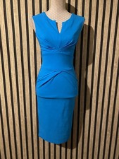 Diva Catwalk Retro Blue Bodycon Pencil Wiggle Dress Size 8/10