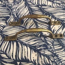 Pair view  sash window pull handles original  brass not polished