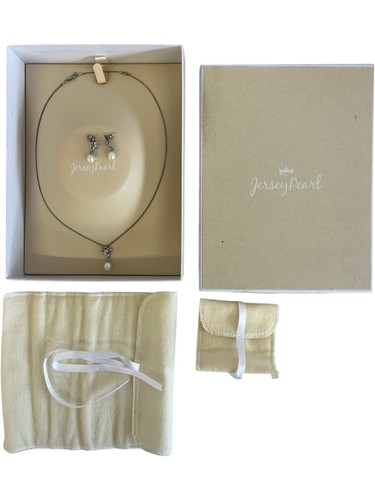 Jersey pearl necklace earring - pearl,