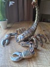 Steampunk Scorpion Ornament, Serpent Sculpture Figurine, Metal Effect Resin