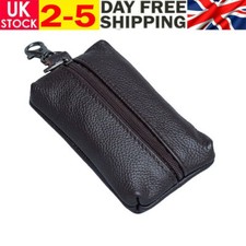 Unisex Genuine Leather Key Case Wallet Pouch Bag Keychain Holder