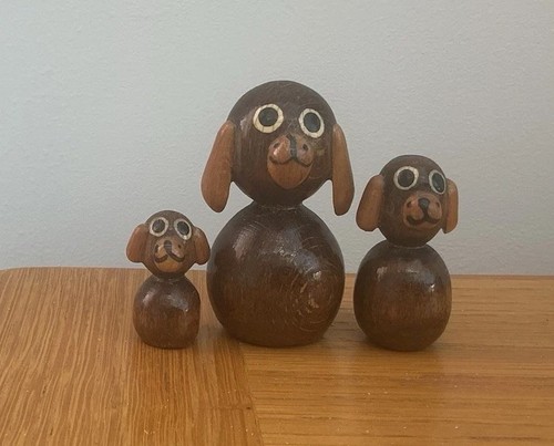 Vintage 1970s wooden dog - vintage,