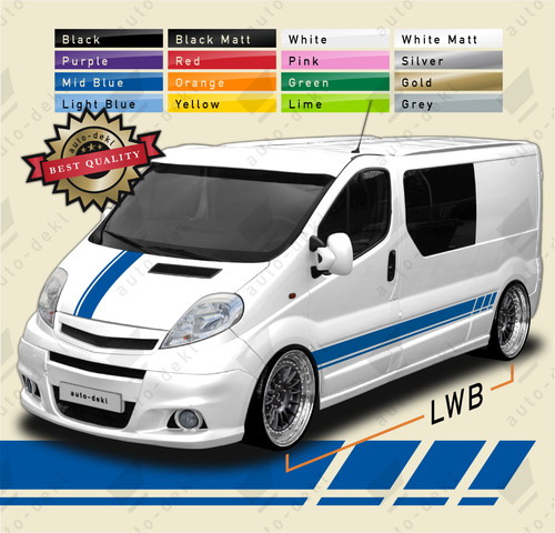 Side stripes bonnet decals - side,