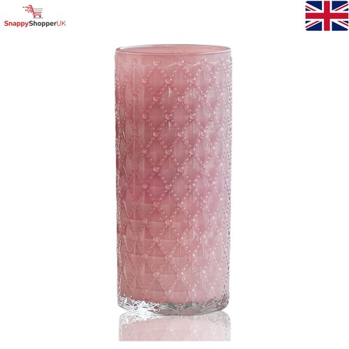Elegant large pink glass vase - elegant,