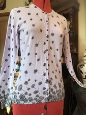 Marks Spencer Heather Lilac Cardigan Flower Print Charcoal Christmas Holidays 8